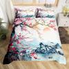 Japanese-Style Pink Wave Three-Piece Quilt Cover Digital Printing Bedding Set Bed Cover