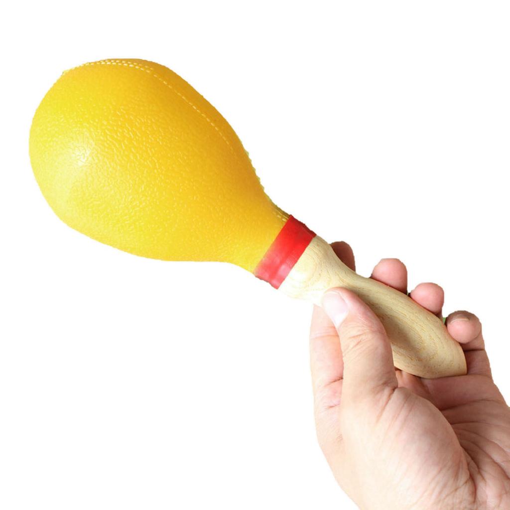 Maracas Kids Rumba Shaker Party Favor Toy PVC Hand Percussion Musical Instrument L Yellow
