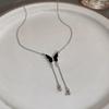 Exquisite~ Black Butterfly Necklace Female Design Clavicle Chain Temperament Versatile Accessories