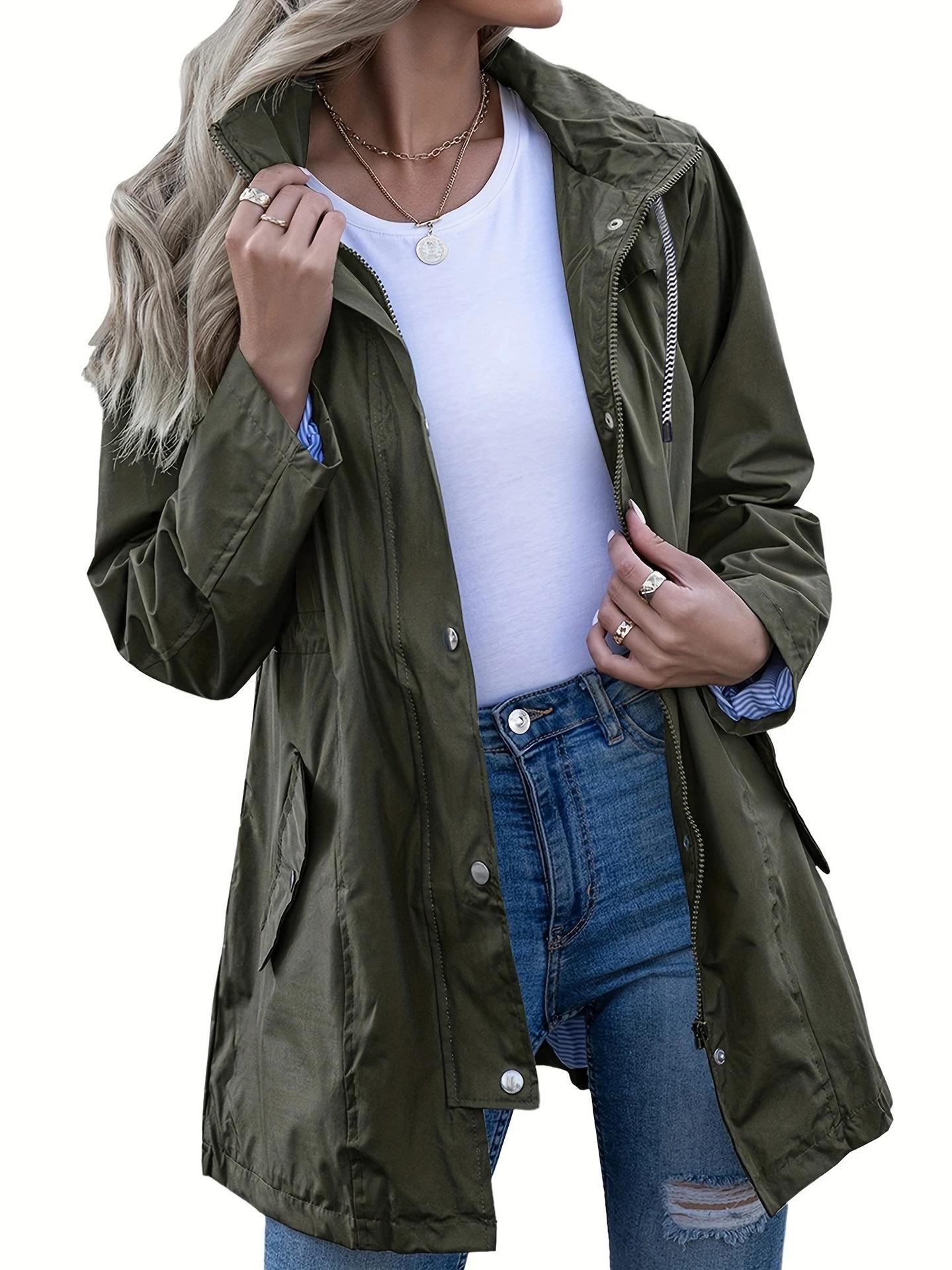 Ladies waterproof jacket slim trench coat
