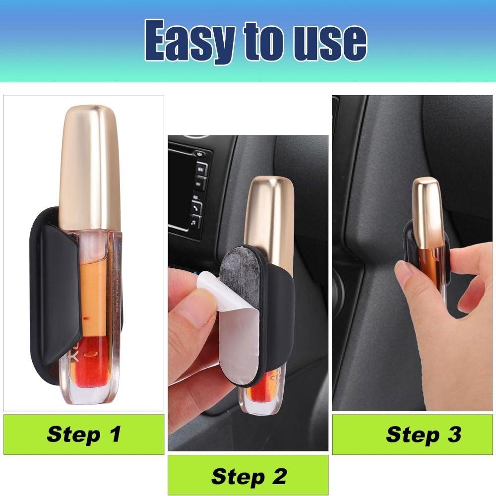 2Pcs No Melt Car Lip Balm Holder Anti-fall Vehicle Lipstick Storage Rack Girl