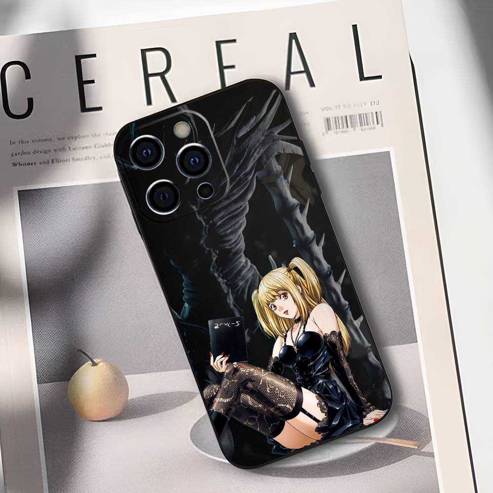 

M-Миса D-DEATH N-NOTE A-Аманэ Чехол для телефона для iPhone 17,16,15,14,13,12,11 Plus,Pro Max,XS,Мягкий Черный Чехол iPhone14ProMax