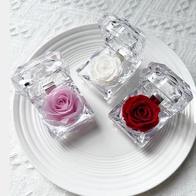 Rose Eternal Flower Acrylic Transparent Jewelry Box Gifts Party Display Box Wedding Packaging V H2U2