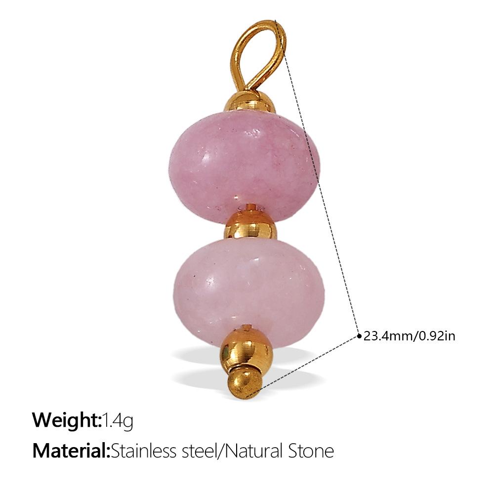 Beach Ocean Resort Diy Colored Natural Stone Love Pendant Accessories Gold Plated Jewelry Pendant