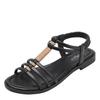 Store Størrelser 36 -42 Kvinners T-Strap Ballerinasandaler Bohemia Nasjonal Stil Enkle Flip-Flops Sommer Strandsko Kvinnelige Lærsandaler