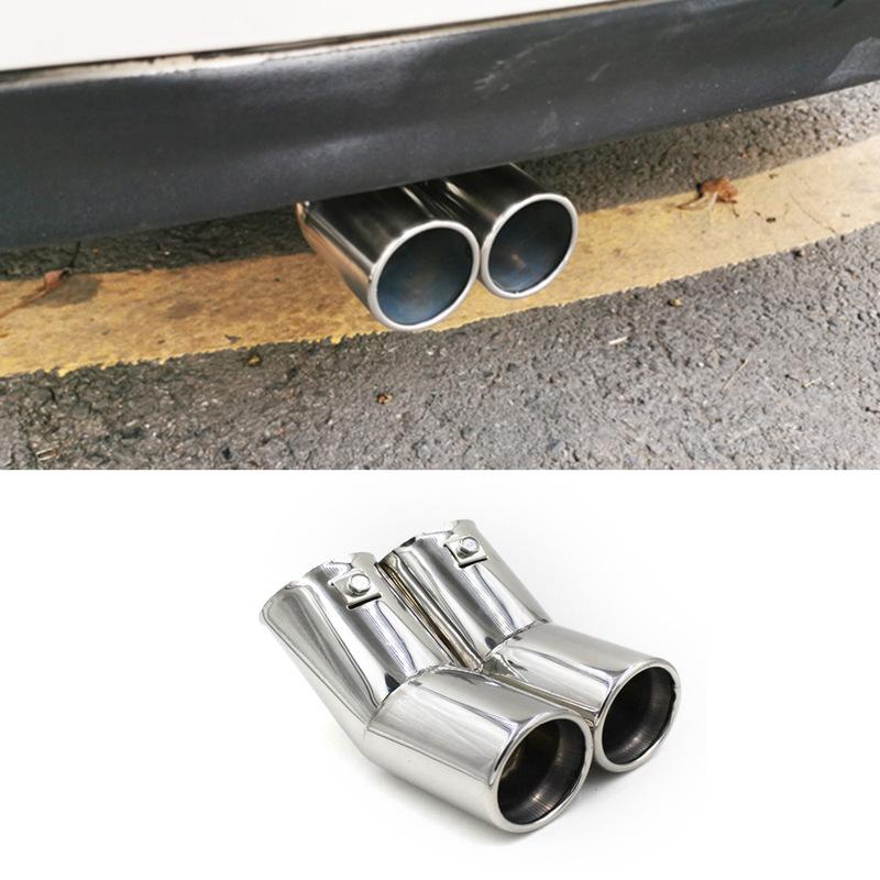 For VW Golf 4 Bora Jetta Dual Stainless Steel Exhaust Tailpipes Muffler Tips High Polish Car Performance Enhancement
