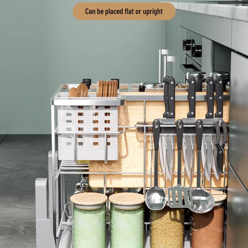 Stainless Steel Pull-Out Cabinet Storage Basket