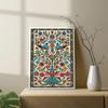 Indian Folk Art Floral Pattern Tree of Life Peacock Vintage Poster Canvas Painting Print Wall Picture for Living Room Home Decor
