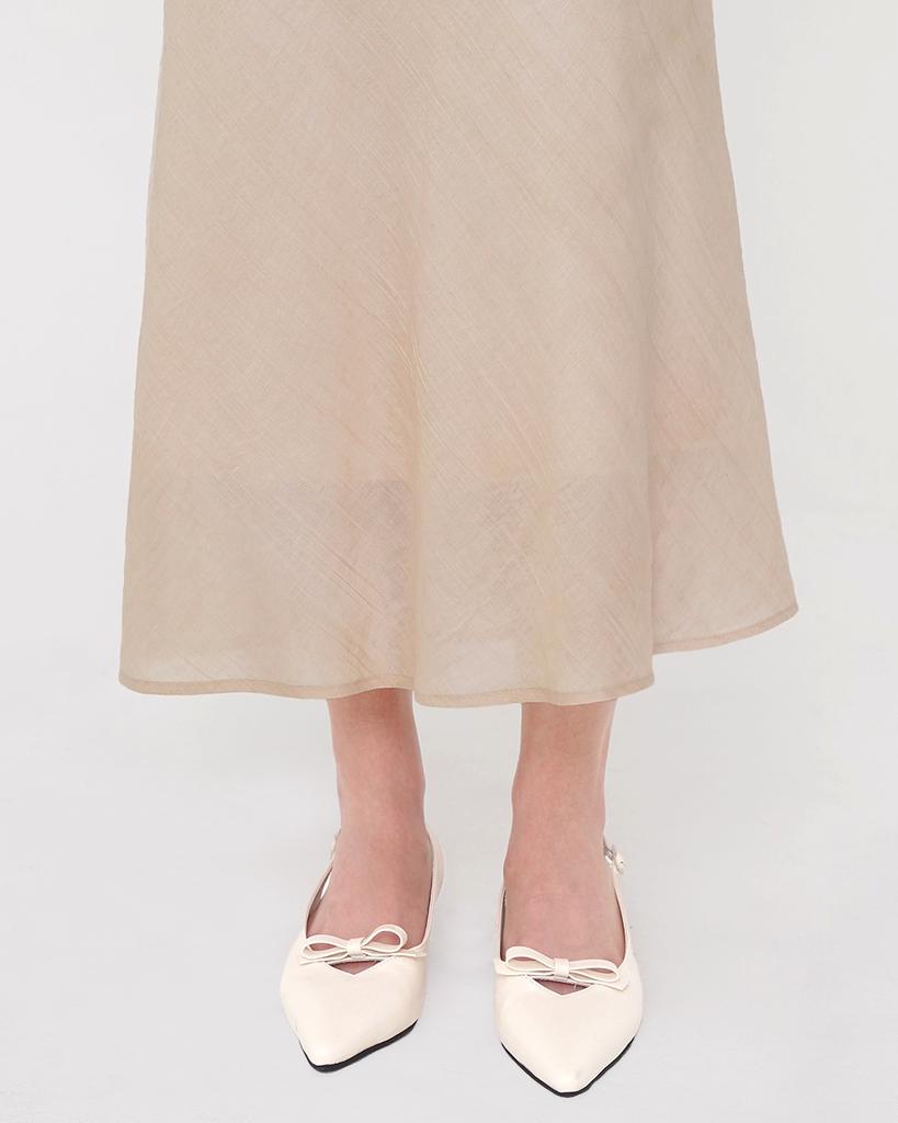Sisterhood Long Flare Skirt - Beige