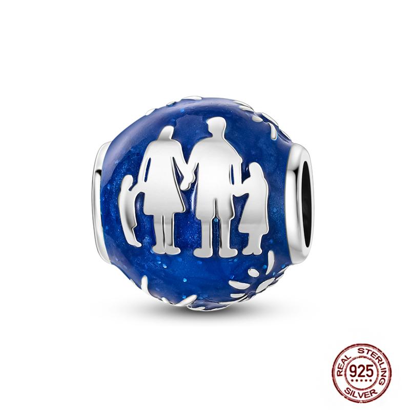 Blue Series Charms Plata Copper Evil Eye Moon Airplane Dolphin Sea Turtle Love Mini Beads For Bracelet Diy Jewelry