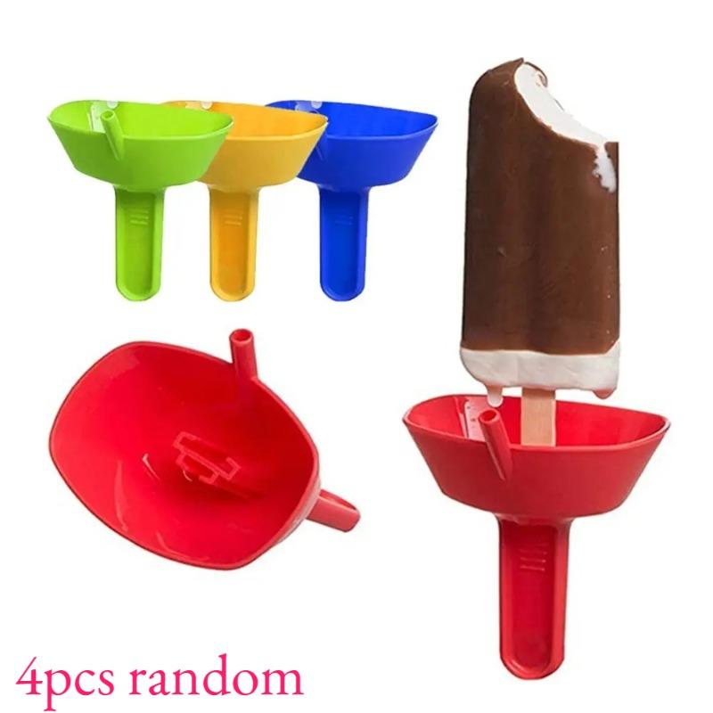 1/2/4pcs Leakproof Ice Cream Holder Set, Drip Catcher Tray for Popsicle & Cone, Portable Snack Protector for Picnic Party Beach