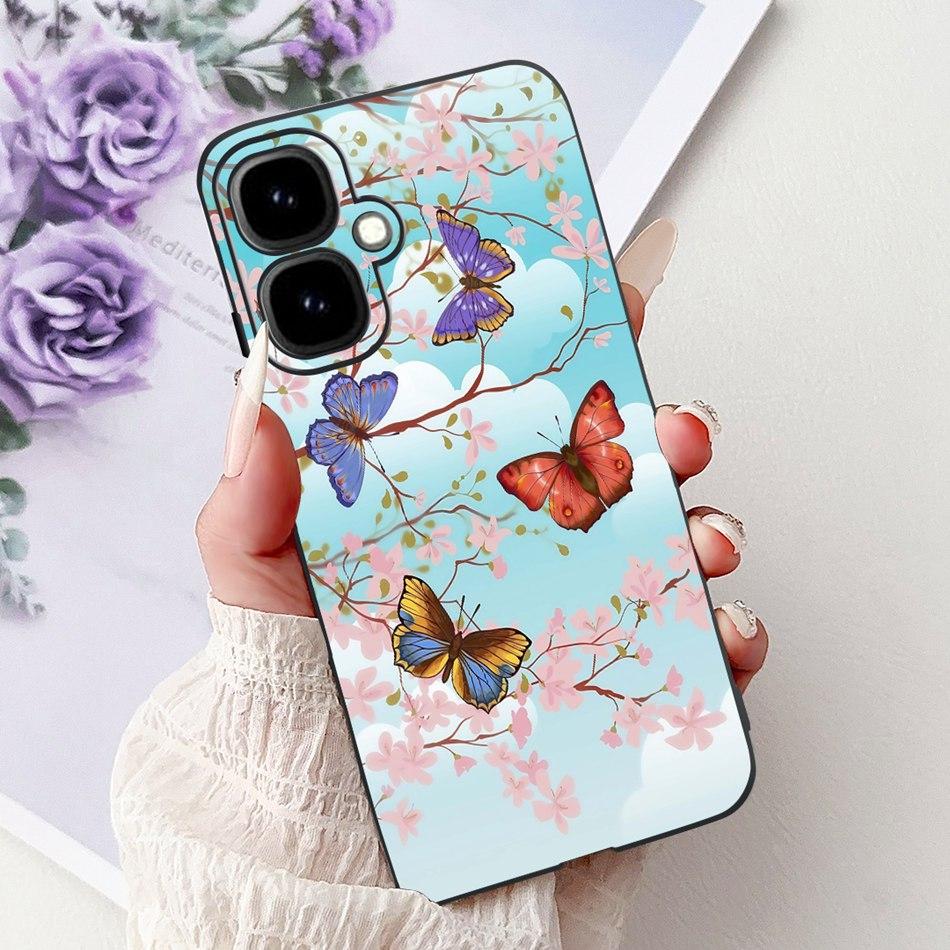 For Infinix Smart 10 2025 Elegant Floral Butterfly Phone Case For Infinix Smart10 Soft Silicone TPU Cases