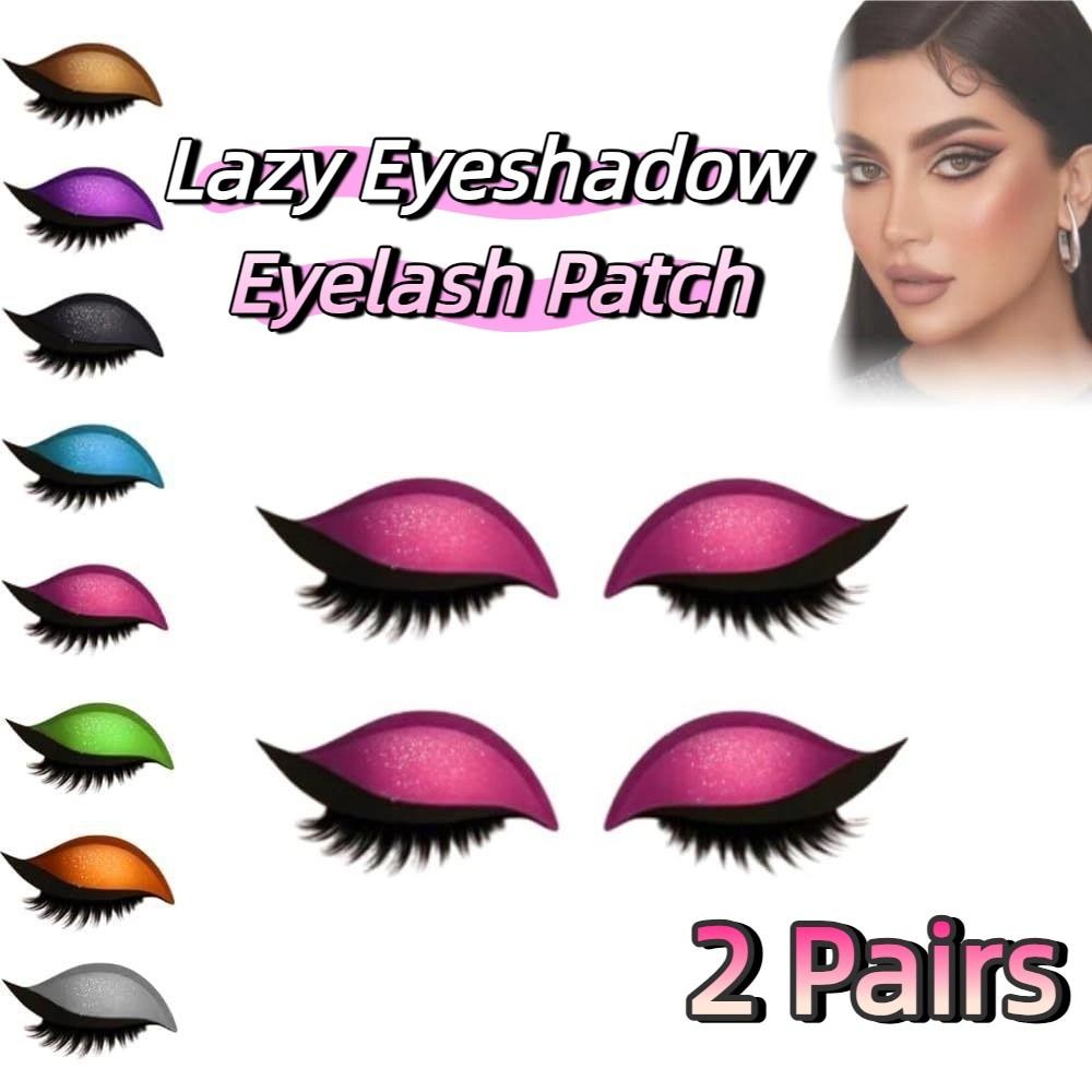 2 Paires Autocollant Maquillage Yeux Réutilisable 3-en-1 Maquillage Rapide Autocollants Maquillage Fête Facile pour Débutants