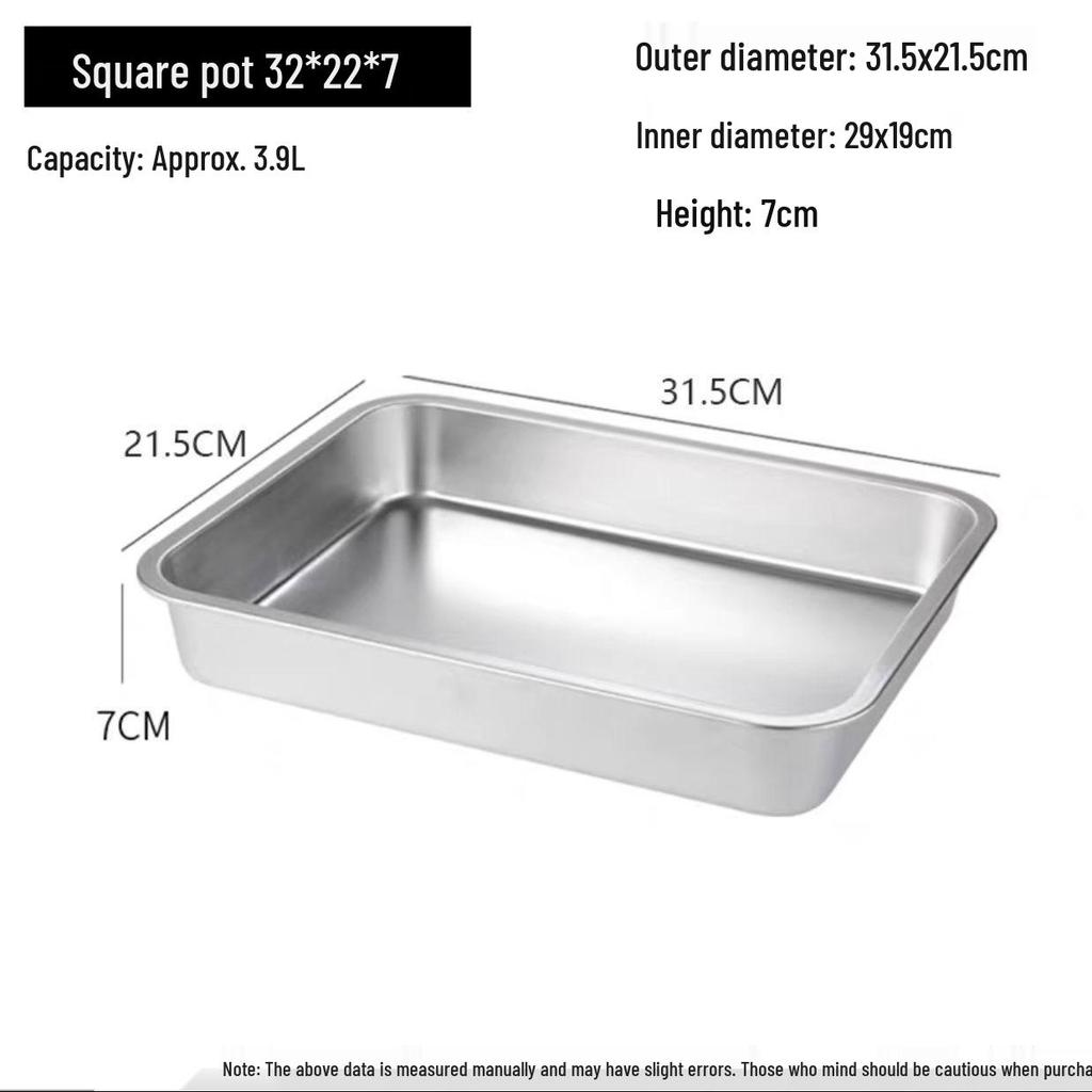 304 Stainless Steel Extra Large Deep Rectangular Self-Service Food Basin with Lid
