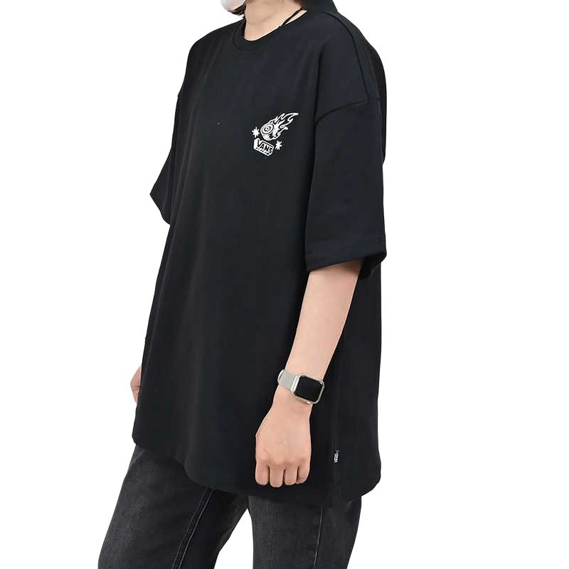 Vans Modny oddychający wszechstronny wygodny T-shirt z okrągłym dekoltem i krótkim rękawem męskie topy VN000RA7BLK
