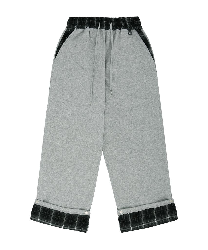 Pantalons de jogging à carreaux enroulables FACILEMENT NON FACILEMENT - Gris
