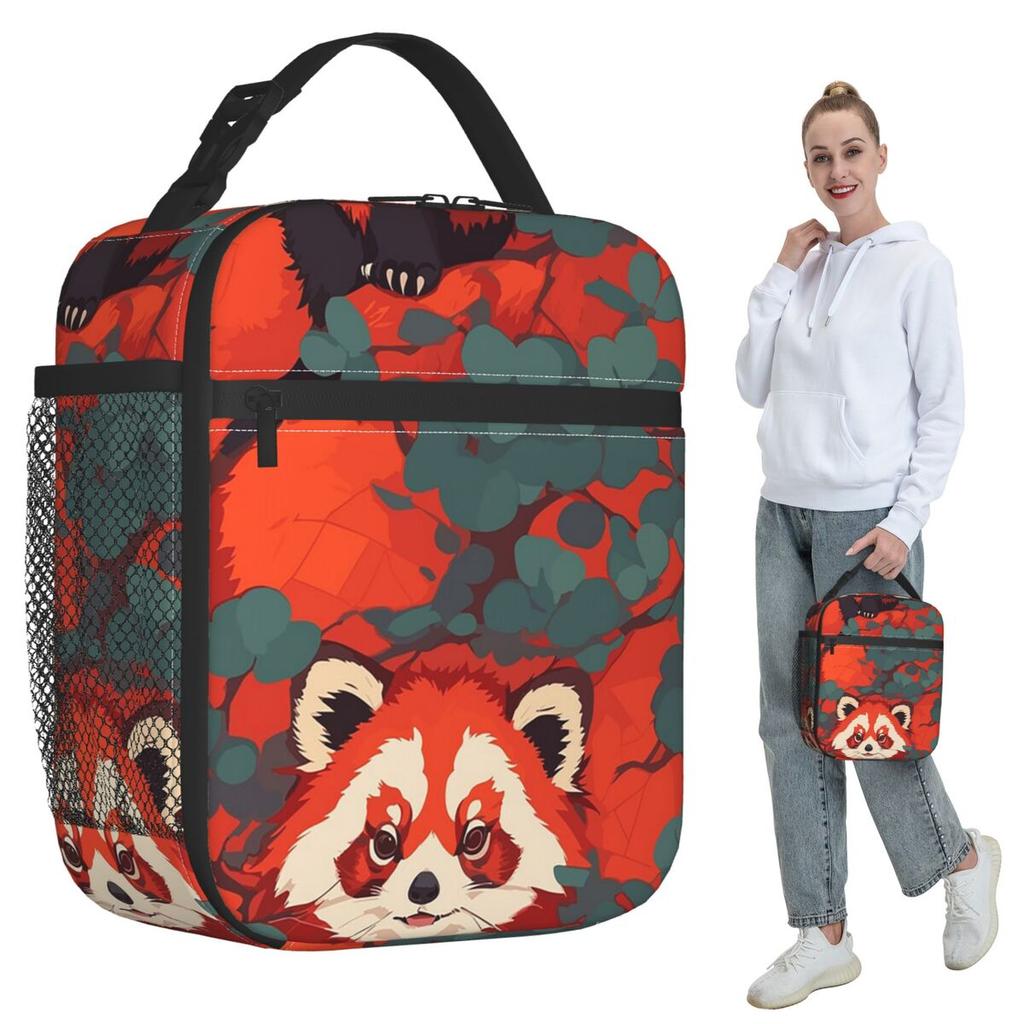 Roter Panda Isolierte Lunchtasche für Kinder Schul-Kühltasche Thermische Lebensmittelbox Tragetasche Auslaufsichere Lunchboxen Behälter