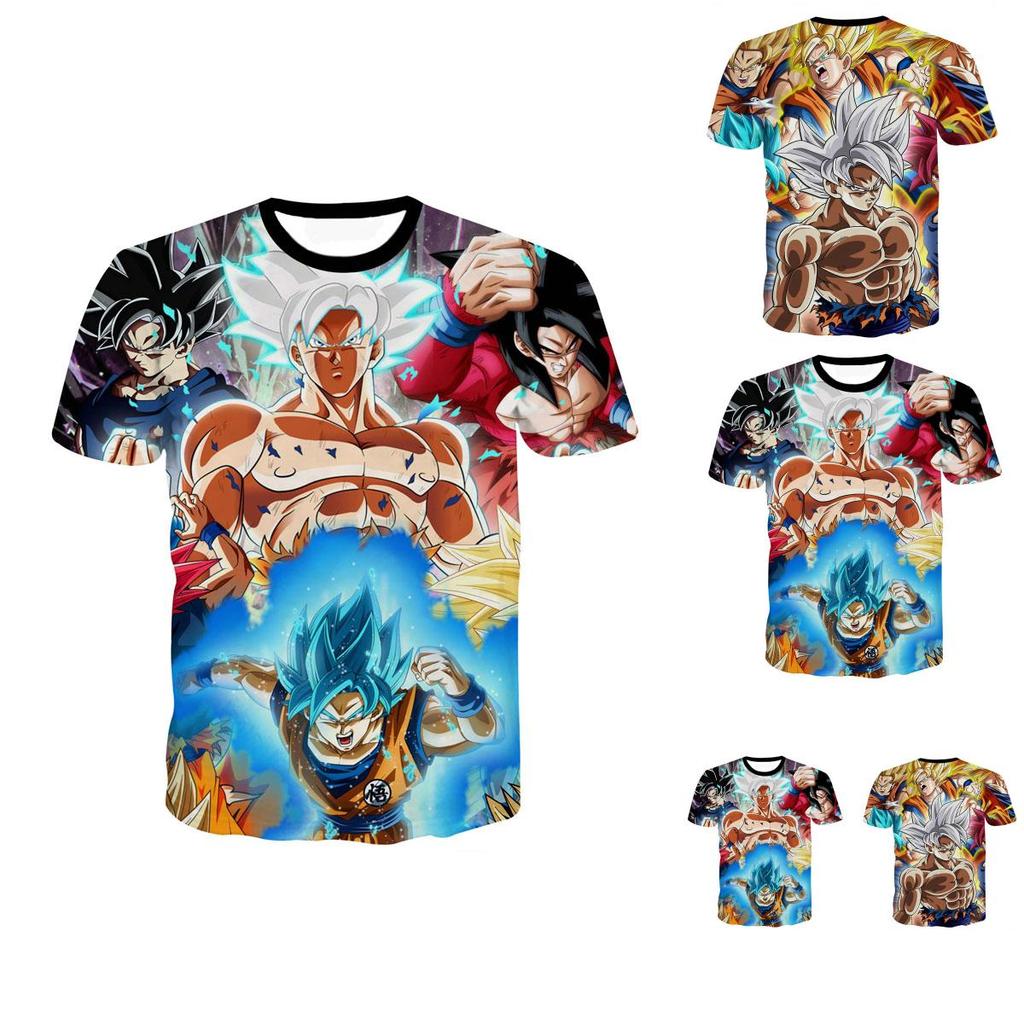 Tee Summer Dragon Ball Z Goku Super Saiyan 3d Print Casual Tshirt Men Women Top