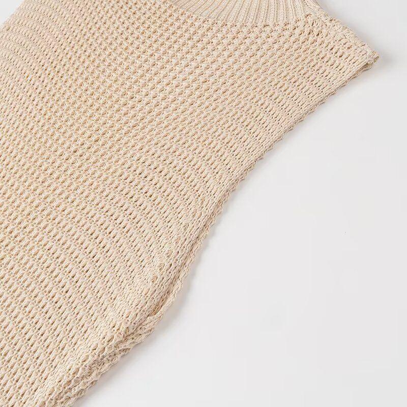 Kaslead New Arrival Women's Clothing Fashion Style Fashion Minimalist Tassel Sleeveless round Neck Knitting Dress