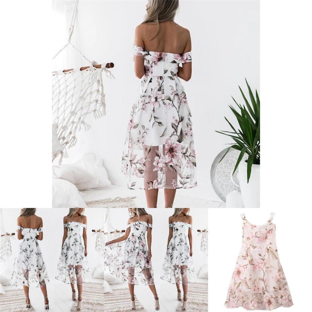 Elegant Women Clothing Vintage Organza Dress Long Off-shoulder Strapless Party Wear