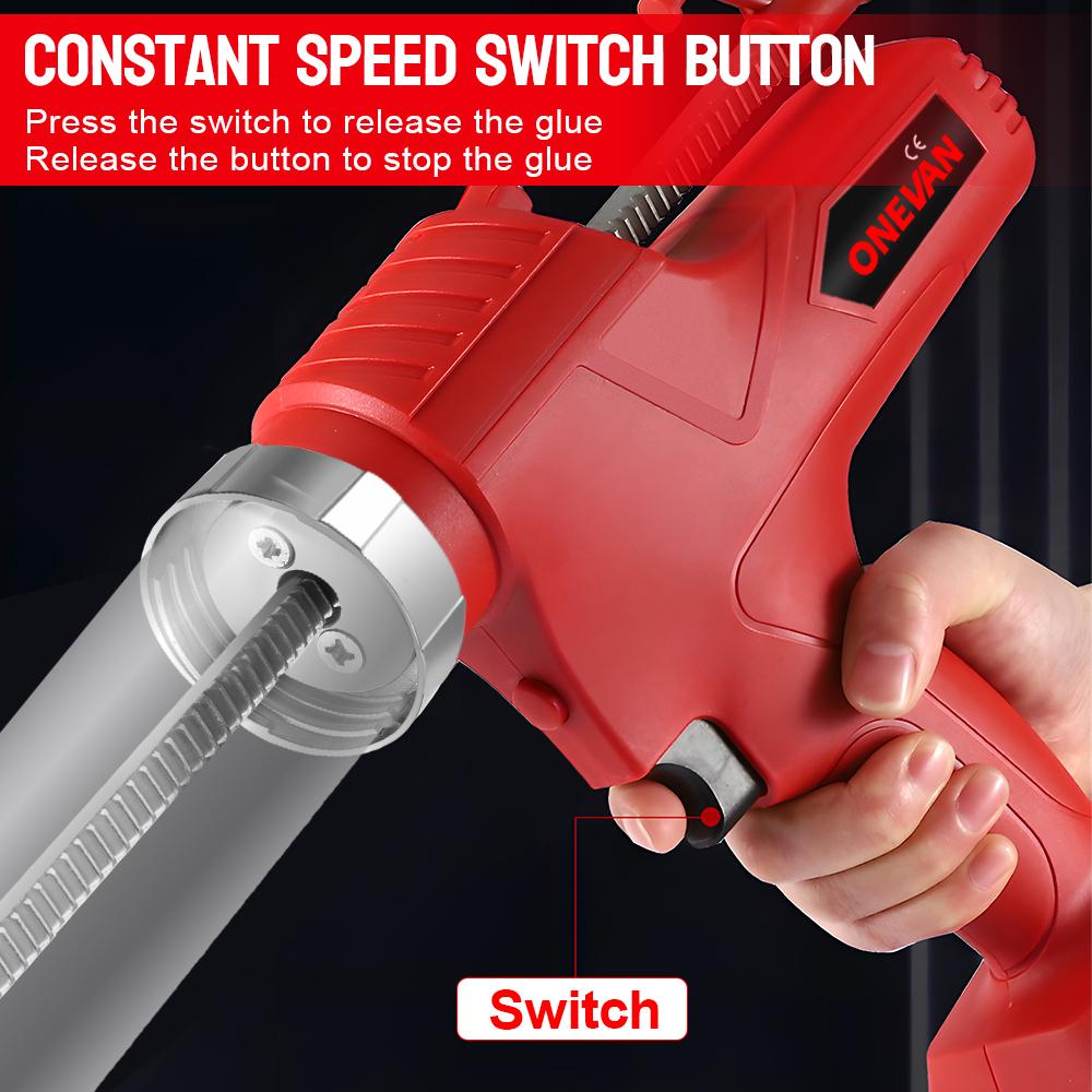 ONEVAN Cordless Electric Glue Gun Multi-function Electric Glass Caulking Gun Adhesive Glue Sealant Tool For 21V 18v Battery