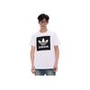 adidas Originals Trefoil Logo Print Crew Neck T-Shirt Men Tops White AY8899