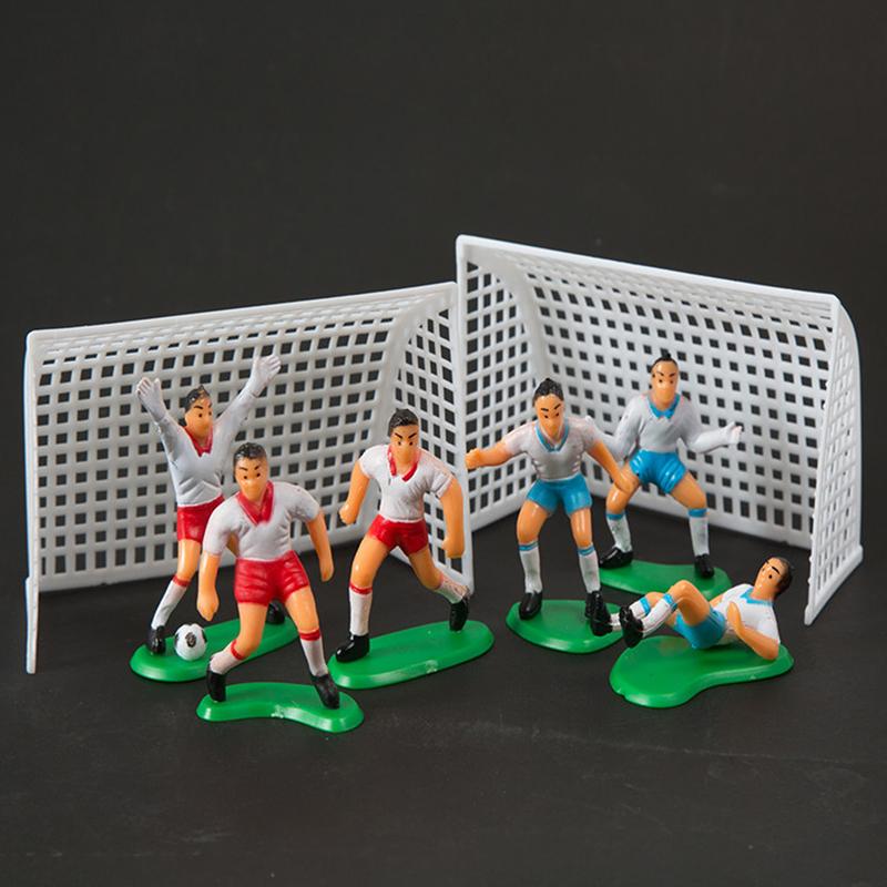 Soccer Ball Goal Player Figurine Cake Toppers Football Cake Decoration For Men Boy Birthday Party Sport Soccer Theme Supplies