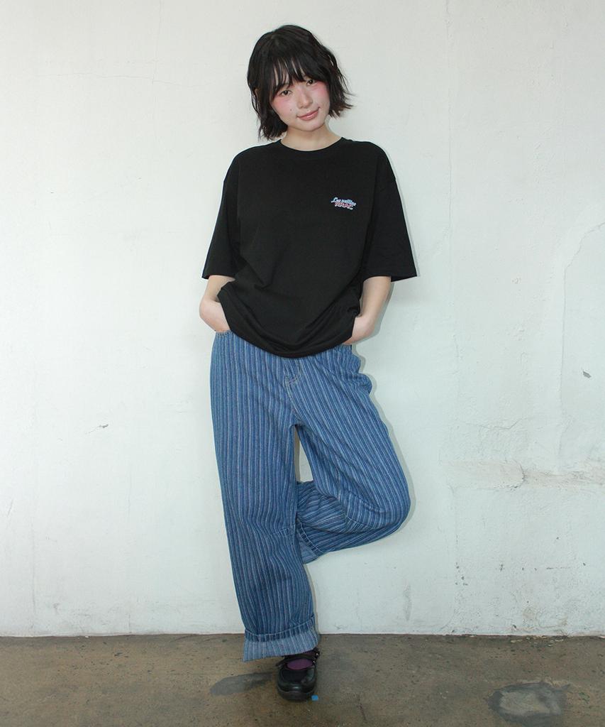 RONRON Vintage Raspberry Over Fit T Shirt Black