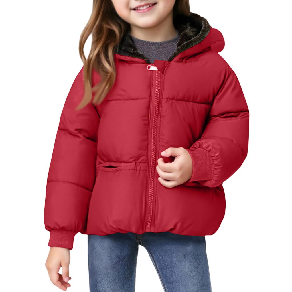 Kids' Pocket Coat - Solid Color Short Cotton Jacket
