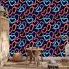 Neon Glitter Hearts Wallpaper Black and Burgundy 50x1000