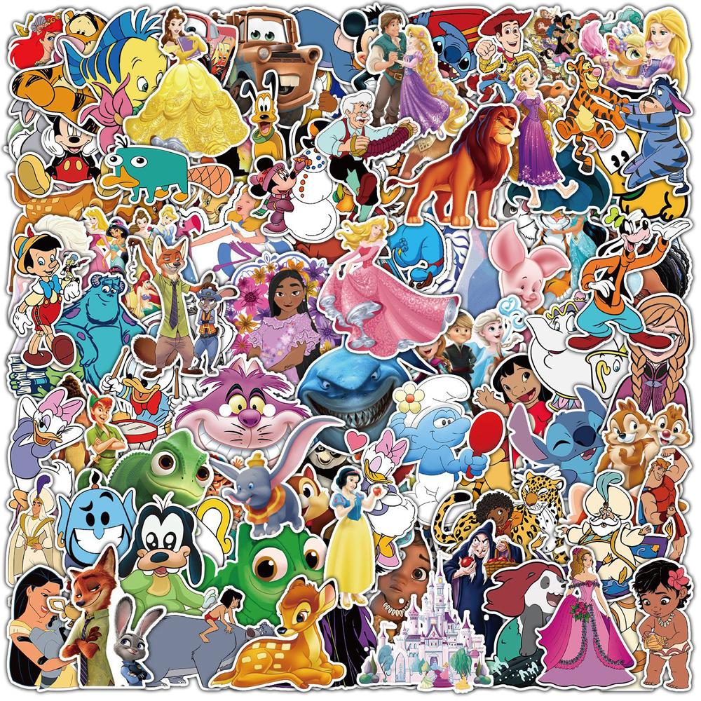 10 30 50 100Pcs Disney Mix Cute Cartoon Mickey Mouse Stitch Stickers Aesthetic Laptop Skateboard Phone Car Anime Sticker Kid Toy