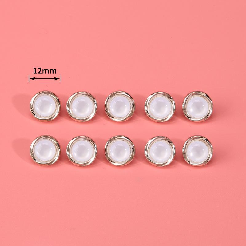 Pearl Button Versatile Round Shirt Button Top Cardigan Shirt Delicate Button Women'S Clothing Decoration