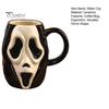 Interesting Niche Holiday Present Horror Face Ceramic Coffee Mug, Unique Mask Water Funny Daily Cup Cup, 385ml Capacity, Decorative Drinkware