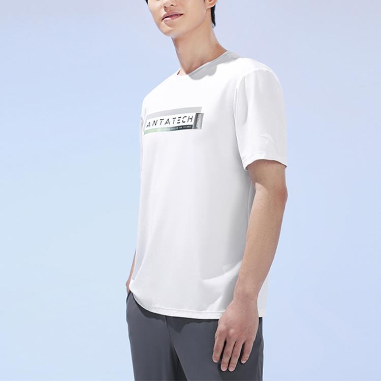 Anta T Shirts Men's White Crew Neck Moderate Straight Fit 152327109-1