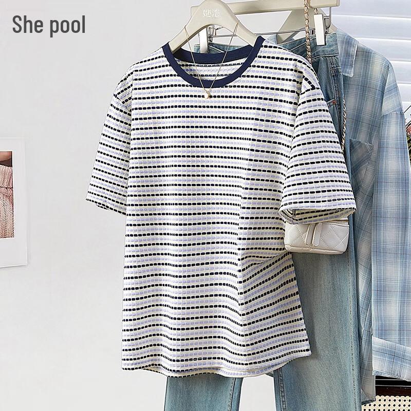 Ta Chi Women s Color Block Round Neck Short Sleeve T-Shirt XL