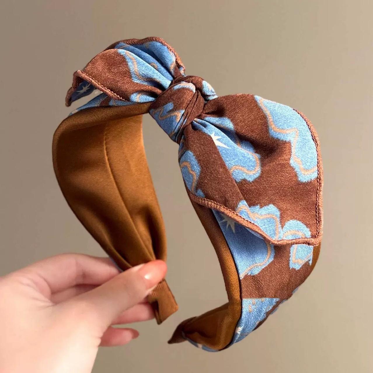 Premium Coffee-Toned Bunny Ear Headband for Women, Ideal for High Foreheads, Face Washing & Hair Styling