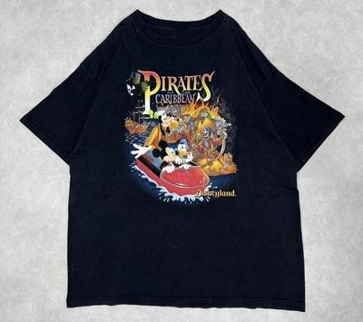 90er Jahre Disneyland Resort Pirates Of The Caribbean Schwarzes T-Shirt Größe S-5XL Nachdruck