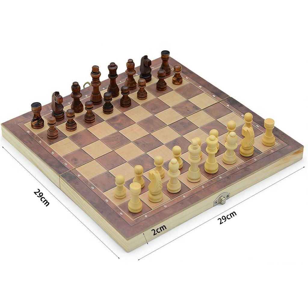 A foldable educational board for playing territory and wooden, (29cm) chess, games, more.