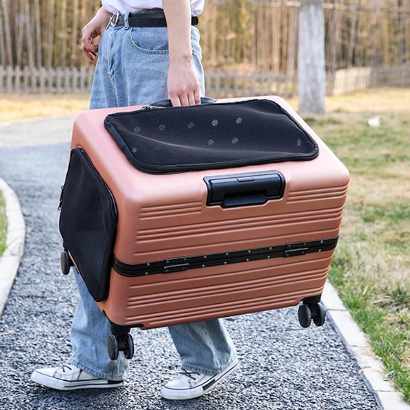Large Capacity Dog Bag Transparent Portable Dog Backpack Multi Porous Design Suitcase for Dogs Accommodate 10KG Pet Products