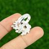 Natural Rainbow Moonstone 925 Silver Stackable Adjustable Ring For Girls