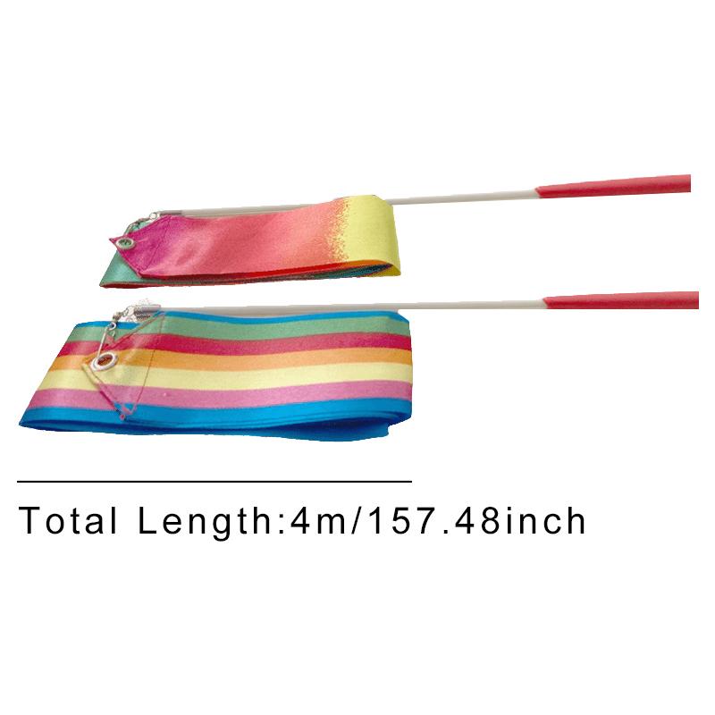 1PC 4 Meter Ribbon High Quality Colorful Gymnastics Rhythmic Streamers Dance Ribbons Sport Performance Prop Party Decoration ZYF