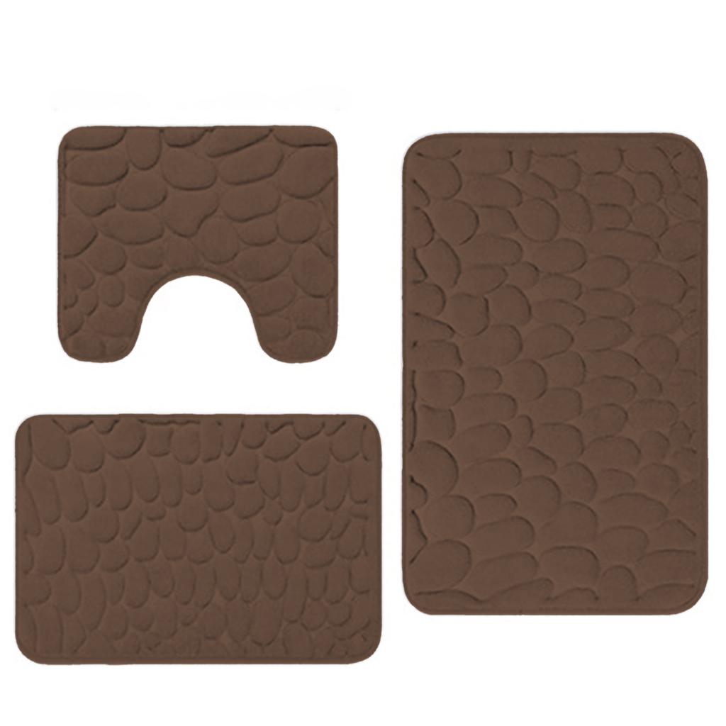 Ultra-Soft 3pcs Memory Sponge Bath Mat Set Soft Comfortable Bathroom Rug For Wash Basin Bathtubs Side