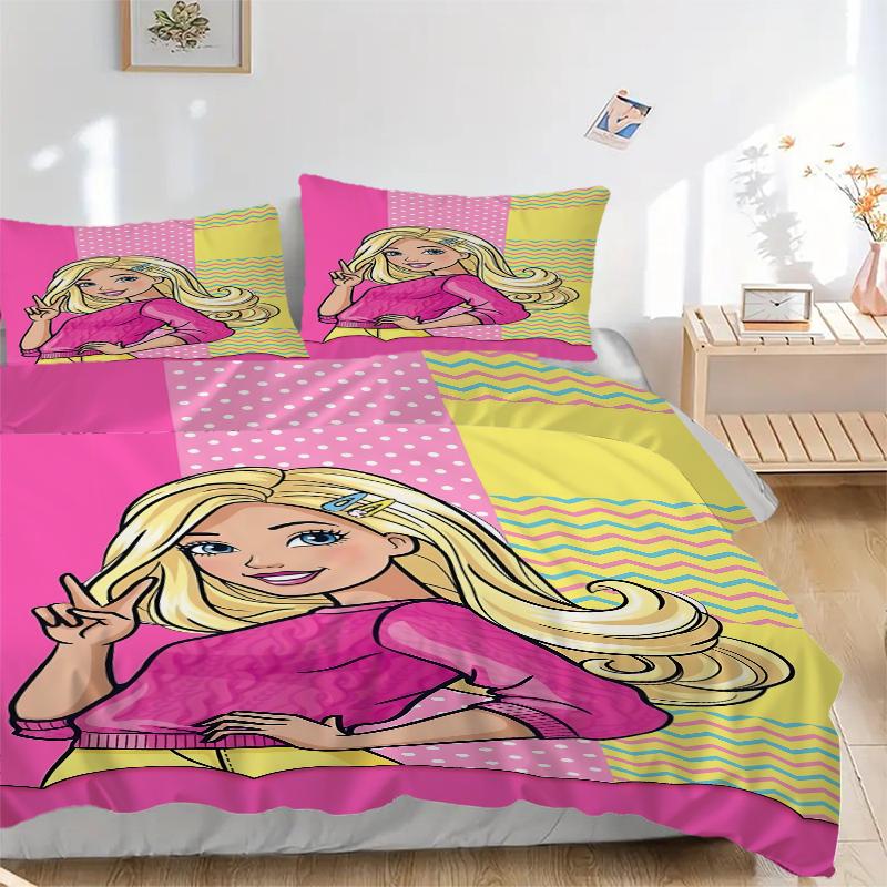 3Pcs Pop Art Barbie Style Bedding Sets For All Sizes New 3D Printed Bed Cover Comforter Duvet Cover Pillowcase Bedroom Decoration