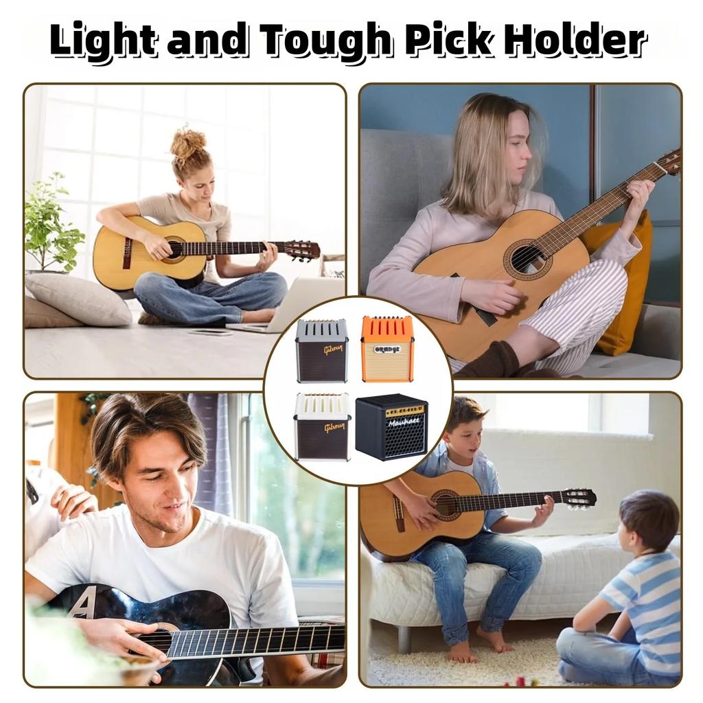 Miwayer Guitar Pick Holder/3D Printed Large-Capacity Portable Amp Shape Guitar Pick Holder W/5 Slots/for Guitar Accessories