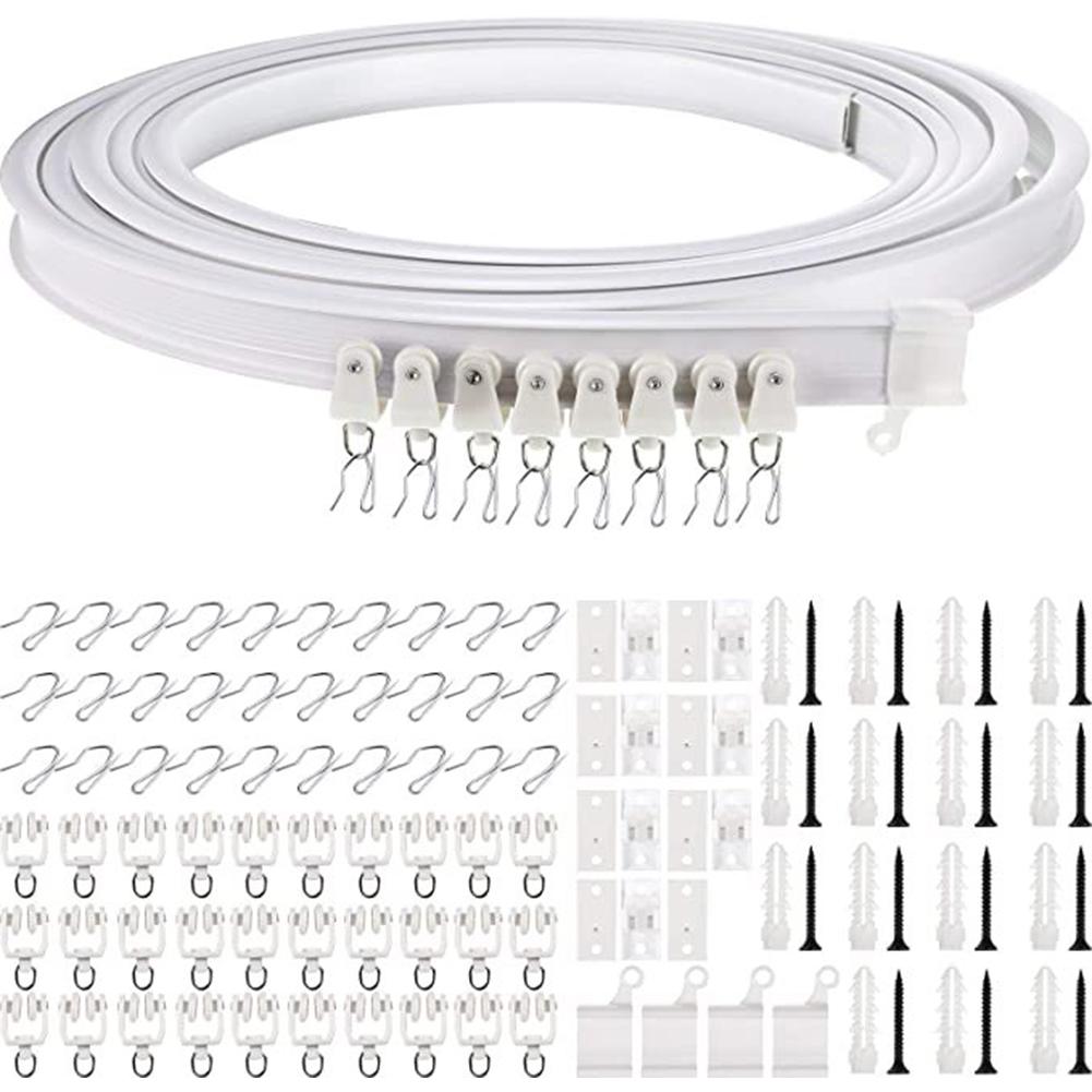 

5-метровый гибкий карниз для потолочных штор — прочный и практичный для разделения комнаты белый