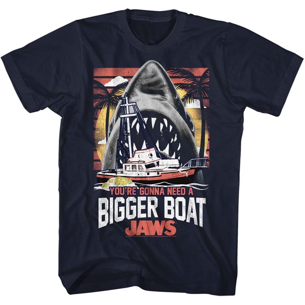Jaws 70 Thriller Movie Palm Trees Sunset Orca Need A Bigger Boat Men T Shirt S