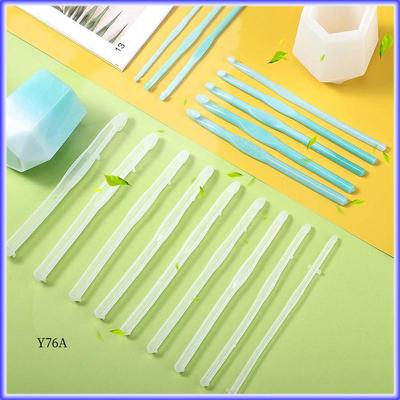 Good-10 Pieces Crochet Hook Resin Mold Knitting Sweaters Tool Silicone Mold With 1 Crochet Needle Storage Holder Mold
