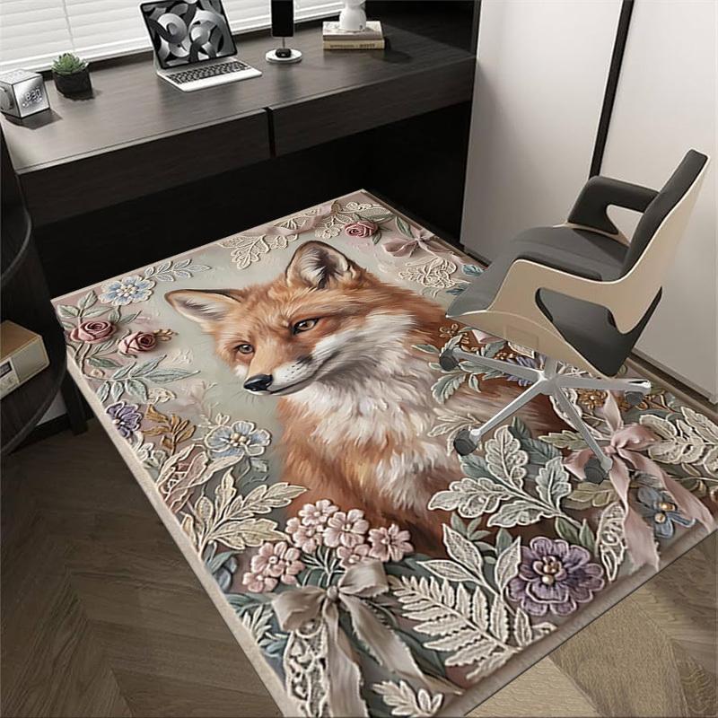 

1PC Fox Floral Non-Slip Floor Carpet Compatible for Office&Living Room&Bedroom&Dining room - Soft & Pattern-G0387 60cm by 90cm