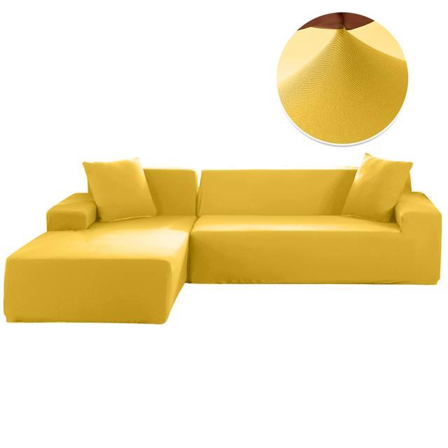 

Чехлы на диваны для гостиной, эластичные однотонные угловые чехлы для диванов, L-образные чехлы для шезлонгов, защита для стула pillowcase 45x45cm жёлтый