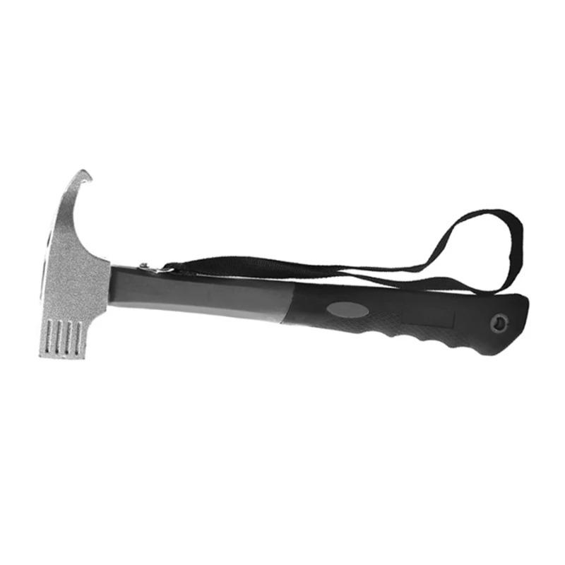 Portable Carbon Steel Camping Tent Hammer Tent Peg Stake Puller Mallet Extrator Remover Awning Canopy Multifunction Tool
